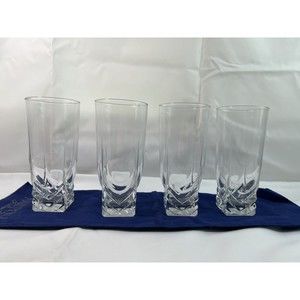 Set of 4 Bormioli Rocco Brillante‎ Double Old Fashioned Water Glasses 6 1/2”x 3”